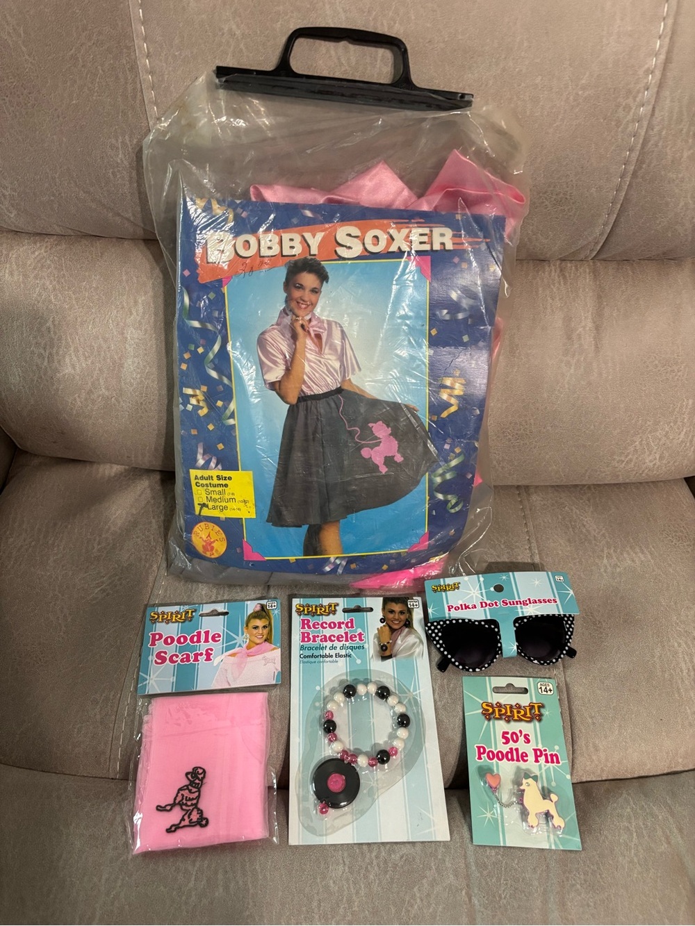 NWT: Poodle Skirt Costume Set with Pink Accents